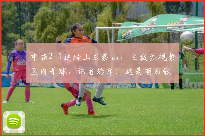 申花2-1逆转山东泰山，主裁无视禁区内手球，记者怒斥：这是明目张胆的抢劫